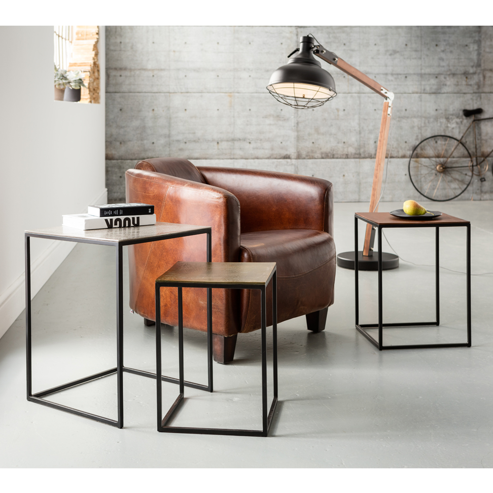 廃番】ロフトスクエアヴィンテージ(3/Set) サイドテーブル - サイド