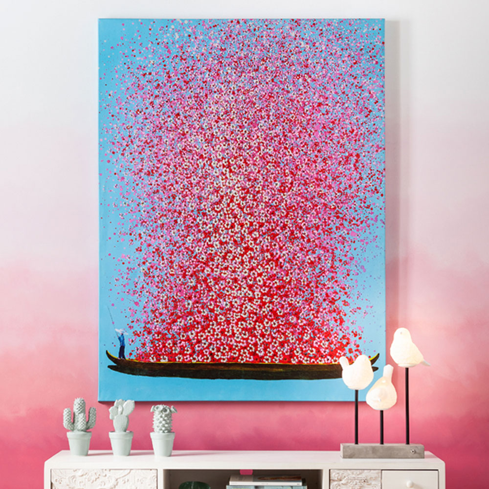 フラワーボート160x120cm タッチドピクチャー＊ ｜【KARE】ドイツの