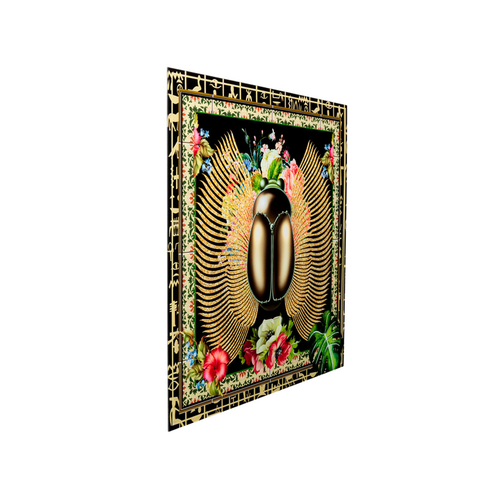 H112KZ6b 展示品 KARE カレ ガラスアート ビートルフラワー H112KZ6b