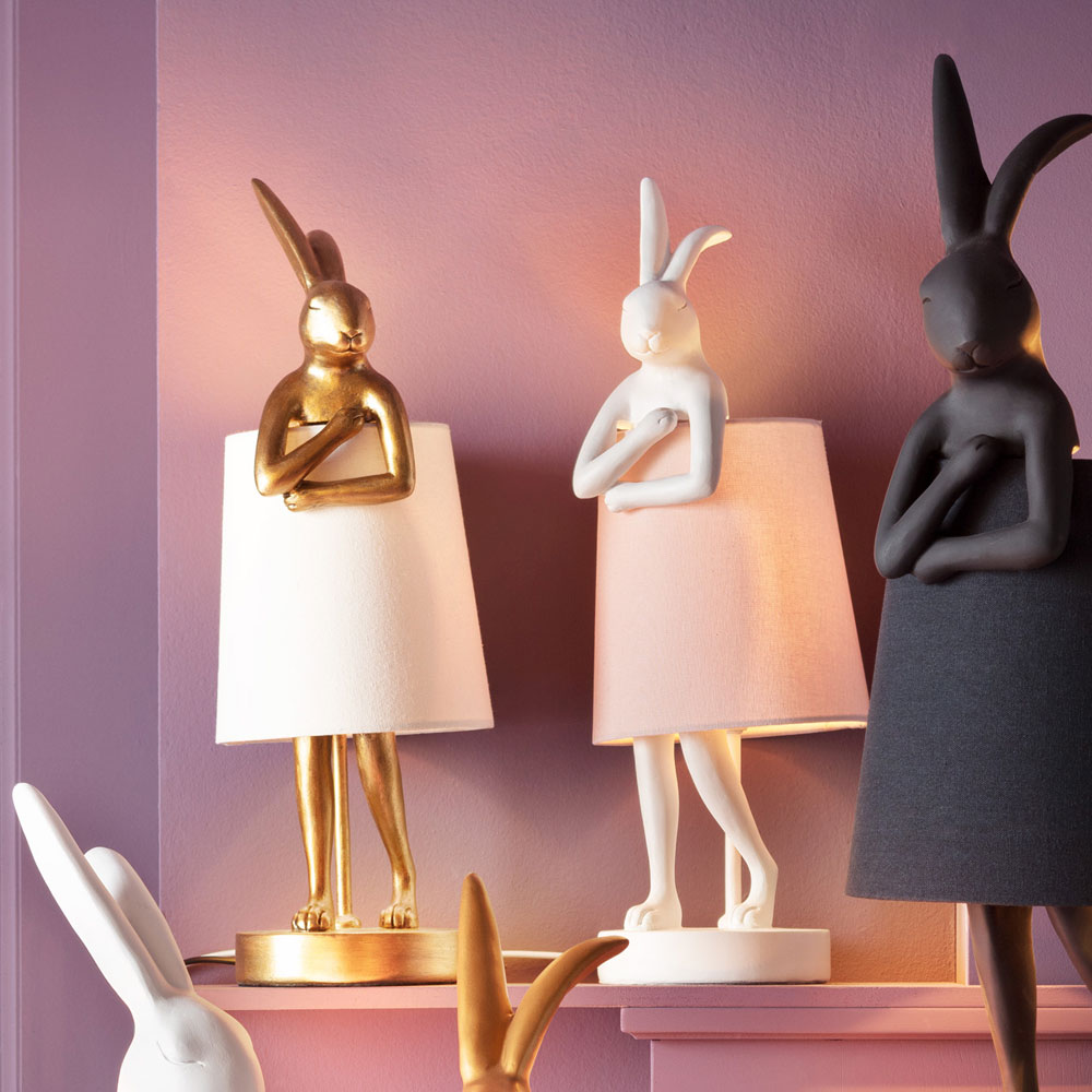 アニマルラビット ホワイト/ローズ テーブルランプ * ｜【KARE】ドイツ