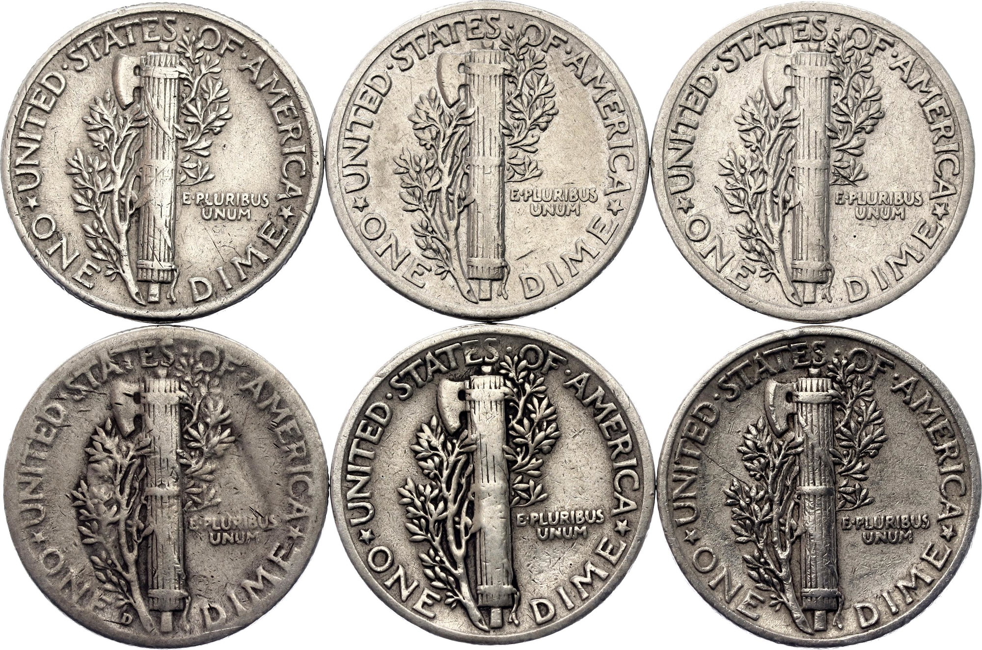 United States 6 x 1 Dime 1941 - 1945 | Katz Auction