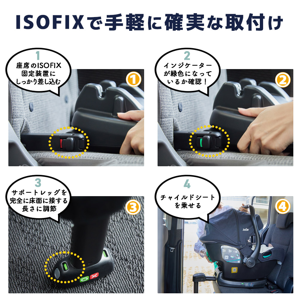 Joie チャイルドシート i-snug2+i-base lx2(ISOFIXベース)の2点セット