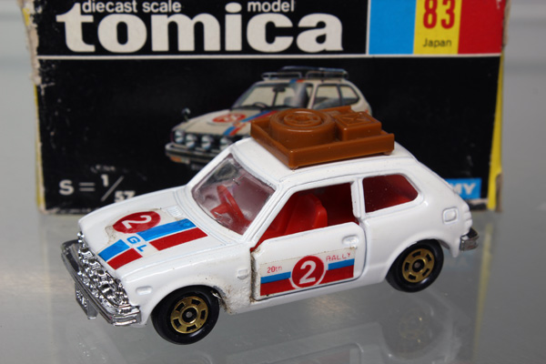 黒箱トミカ83 ホンダシビックGLラリータイプ 美品 日本製 デッド