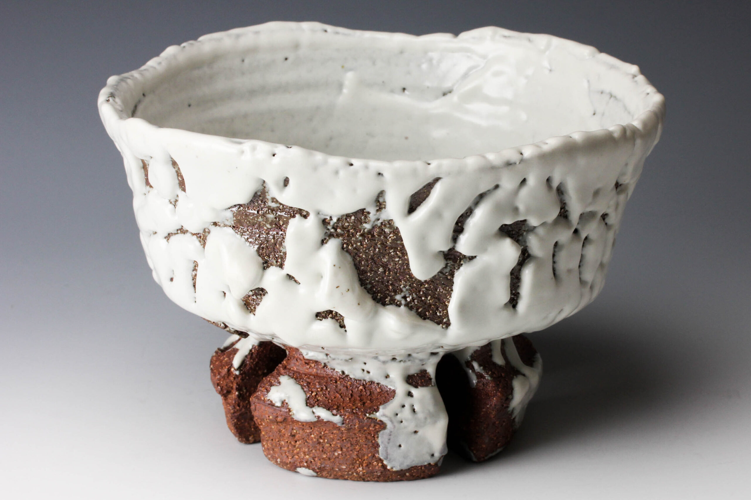 山根清玩 鬼萩割高台茶碗 | 古美術佳香