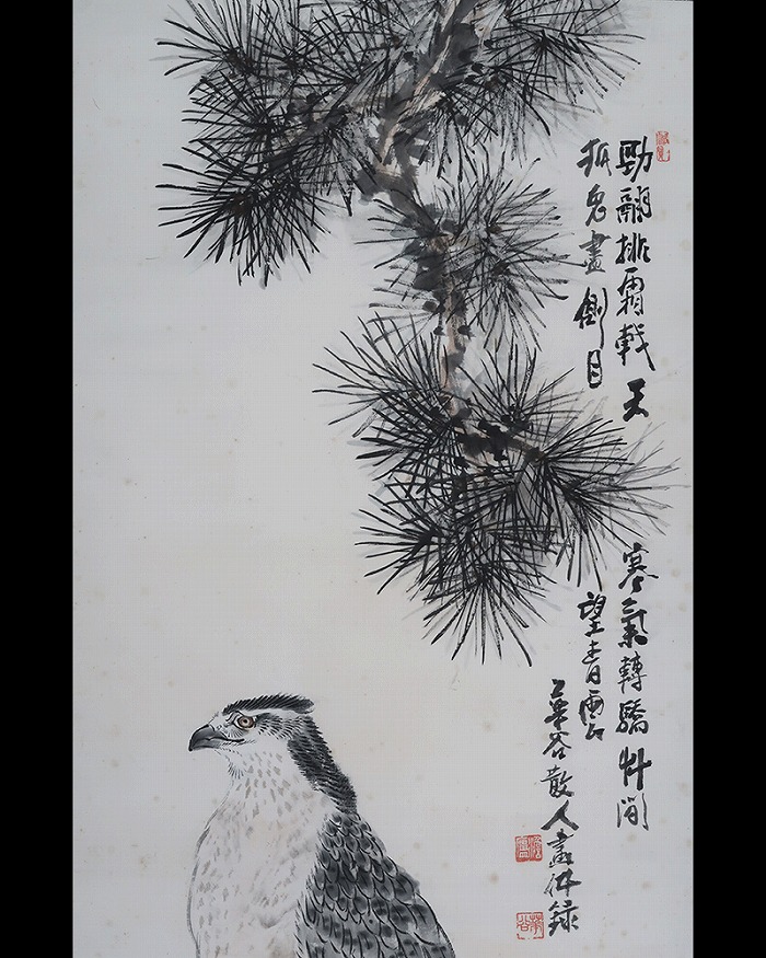 鷹之図 掛軸 鷹之図 掛軸 森周峰 松鷹図｜古美術・掛け軸の販売・