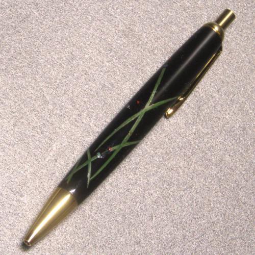 輪島塗 ボールペン -蛍の蒔絵仕上げ- [黒色] 螺鈿・切り金入り｜輪島市