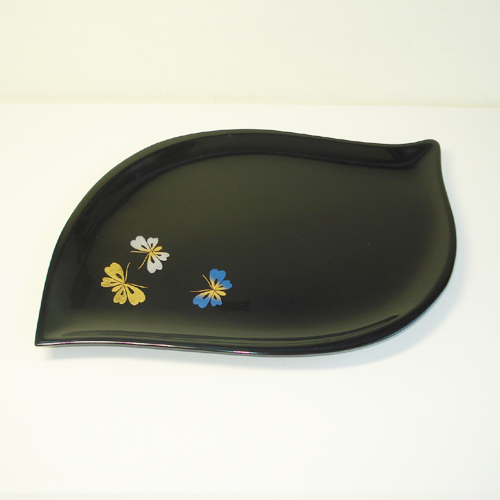 新品未使用 輪島塗 沈金 沈銀 漆器 皿 菓子皿 和皿 和柄 共箱 説明書