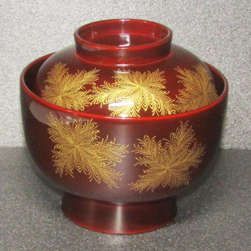 輪島塗茶櫃沈金朱