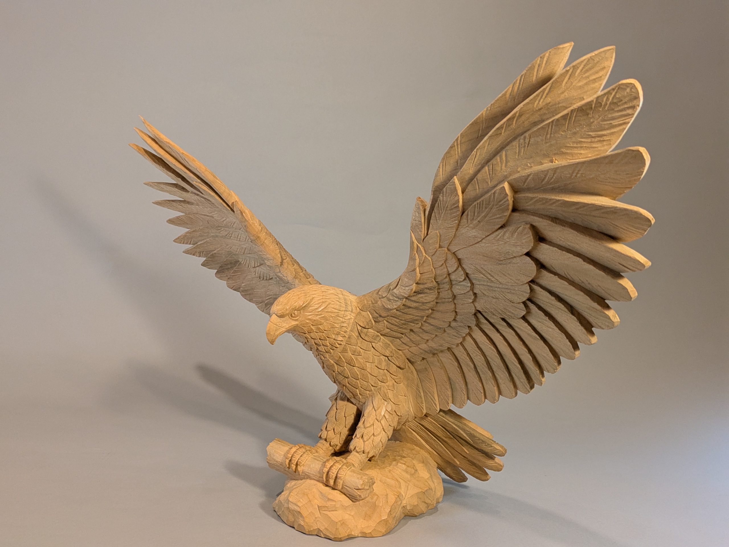 井波彫刻 林啓ニ郎 木彫鳥 工芸品 彫刻置物 井波彫刻 林啓ニ郎 木彫鳥