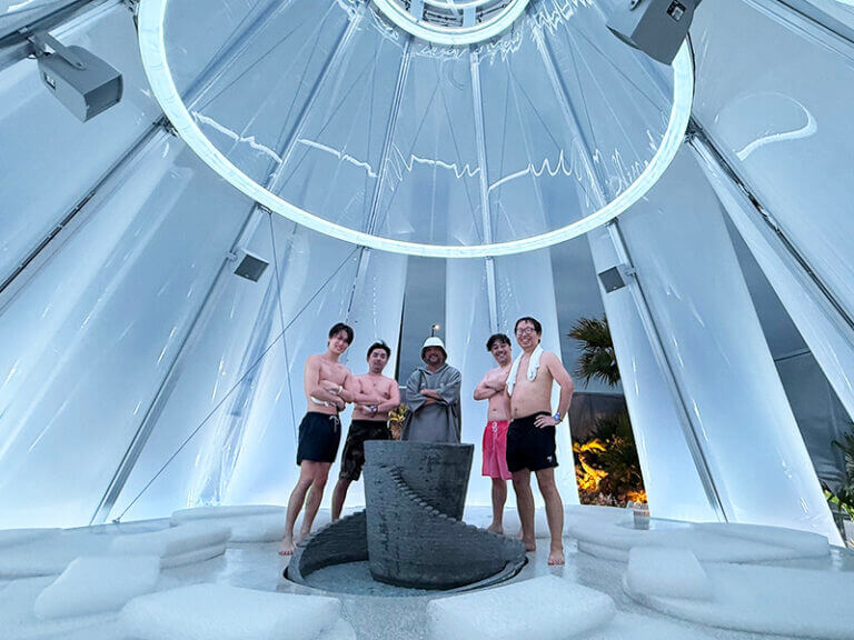 大阪万博EXPO2025 太陽のつぼみ サウナポンチョ＆サウナハット グレー