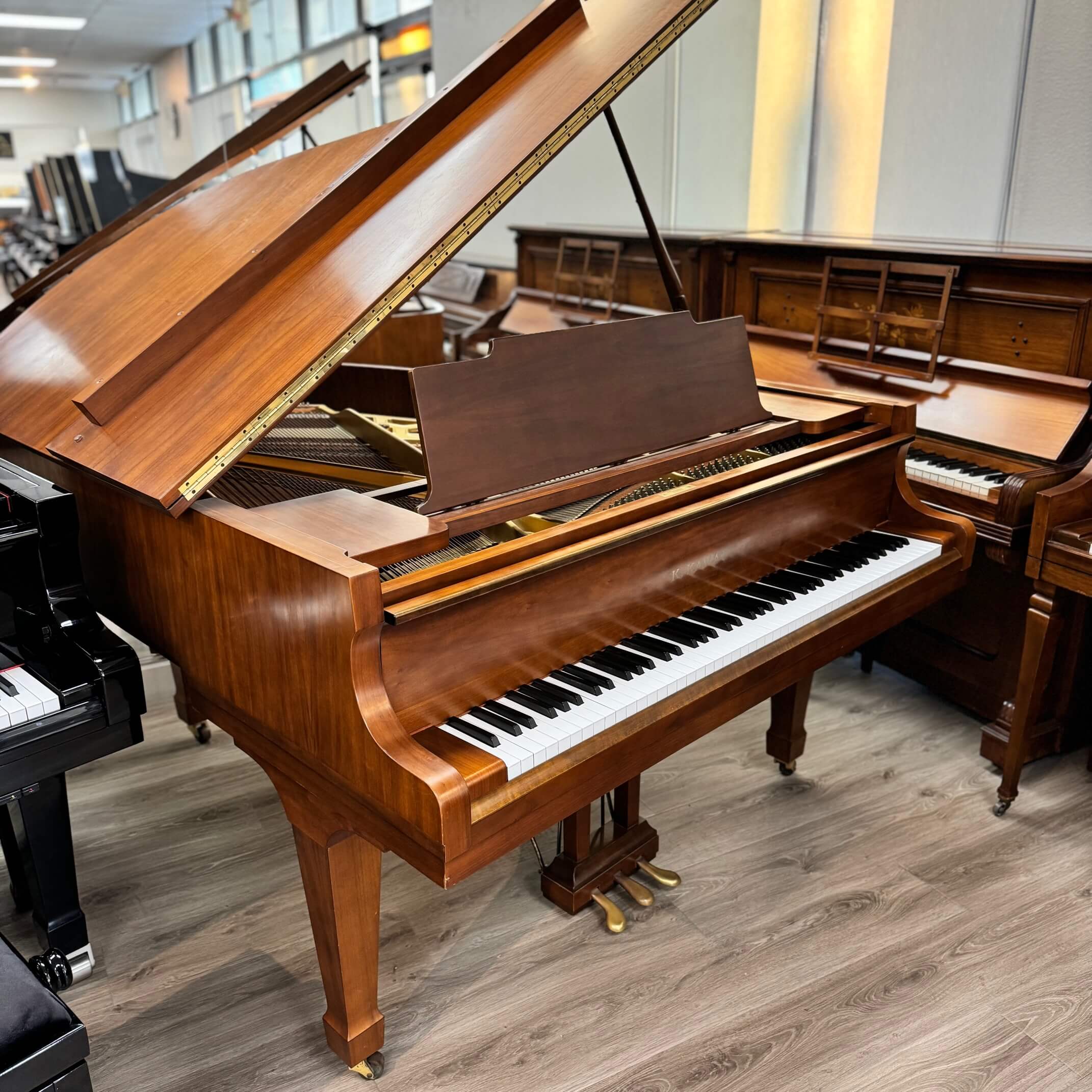 1975 Kawai KG2C Grand Piano Walnut Satin Finish - Kim's Piano