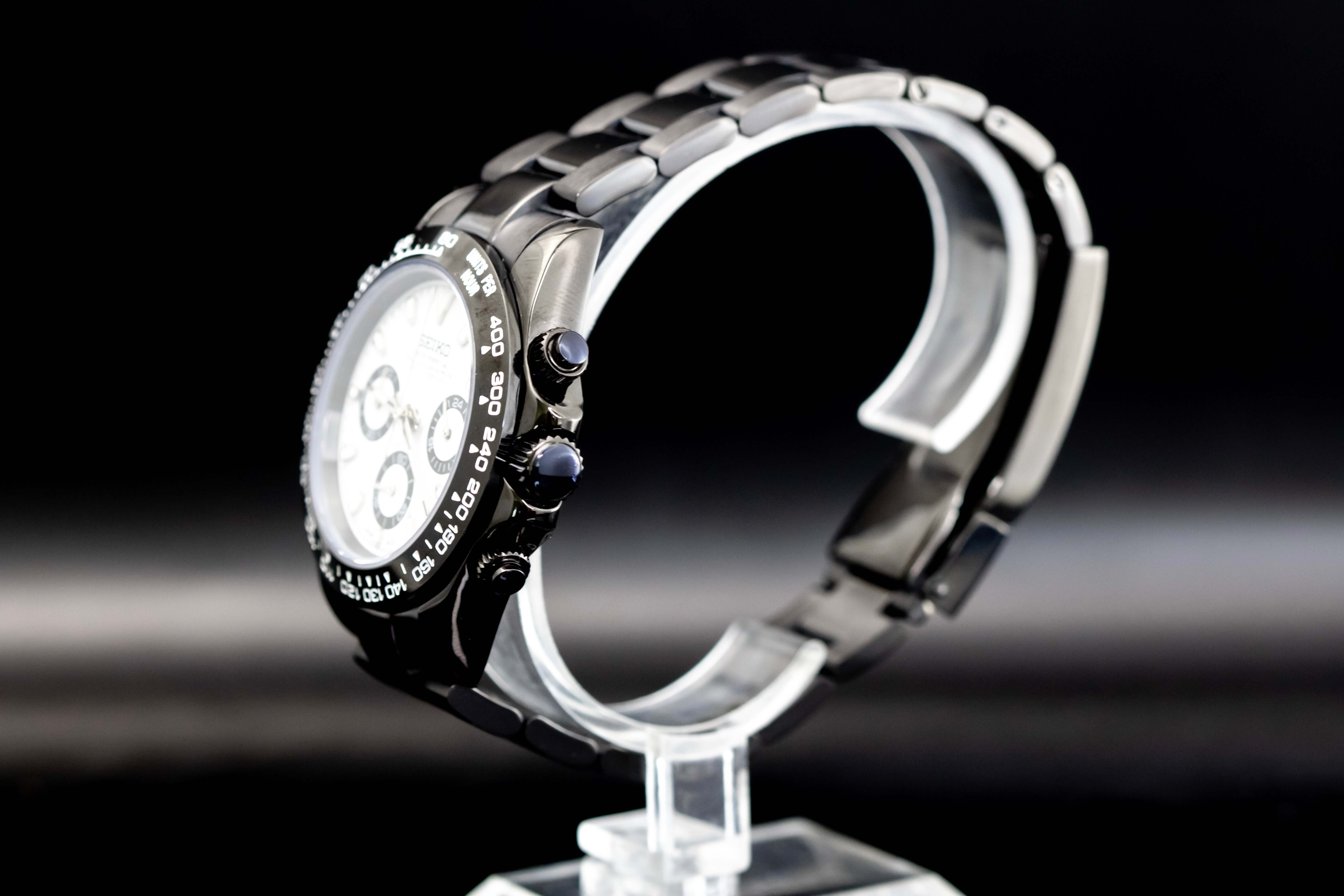 Seikomod Black Daytona Panda Chrono - Custom VK63 Watch – Kingdom