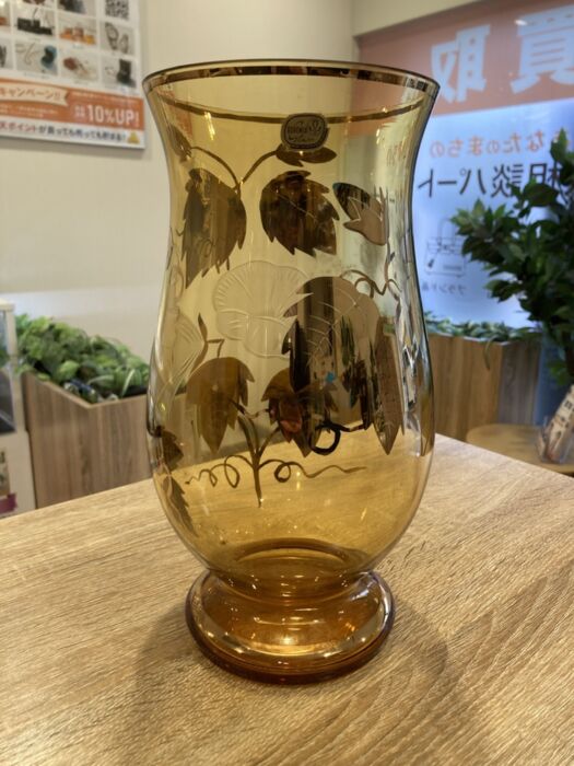 ボヘミアンカットグラス】フラワーベース チェコ製 ビンテージ BOHEMIA