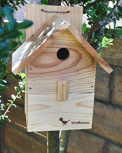 野鳥用巣箱】バードハウスA（前扉タイプ）巣箱(完成品 無塗装)キバコヤ