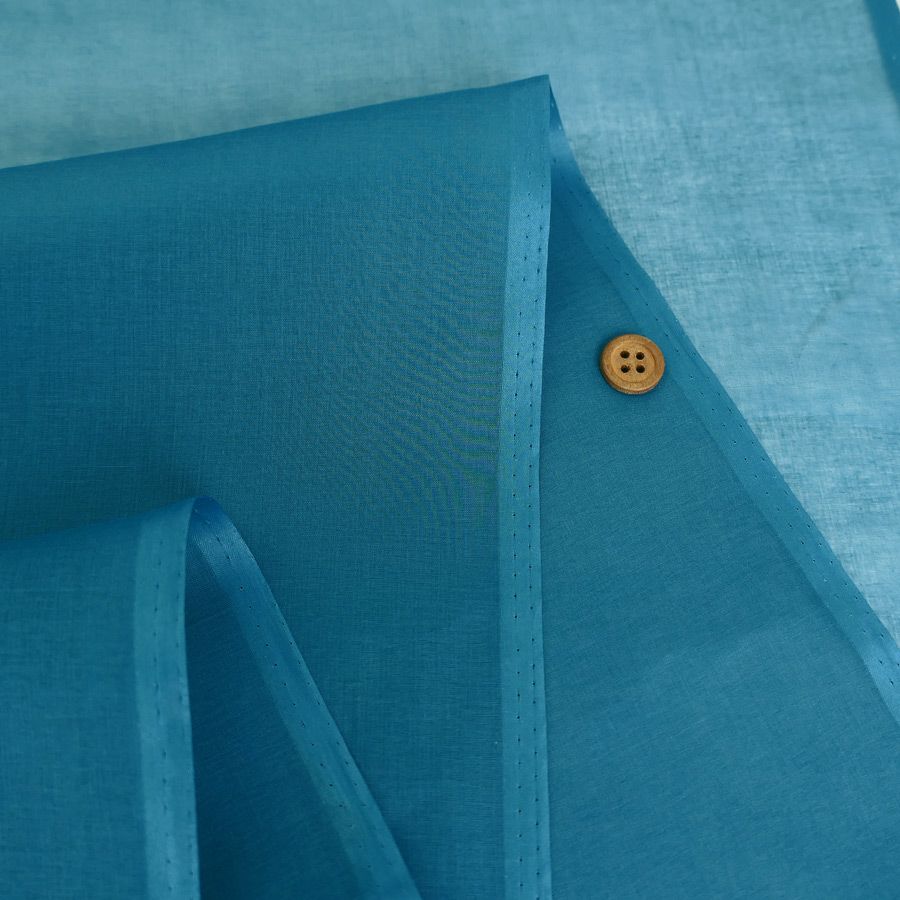 コットンオーガンジー生地・無地(青緑) 10cm単位 切り売り |生地 和柄