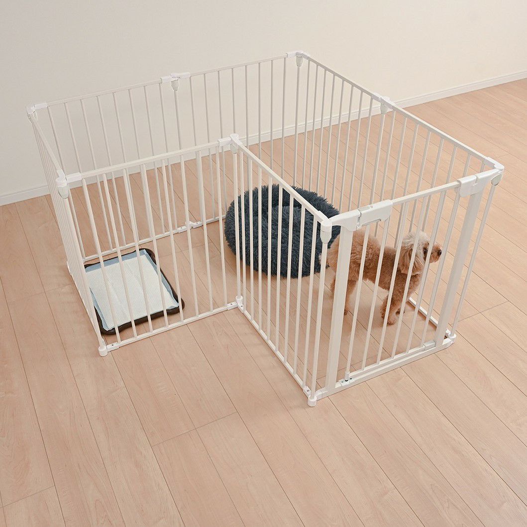 スチールペットサークル 8枚セット ホワイト | KISSBABY