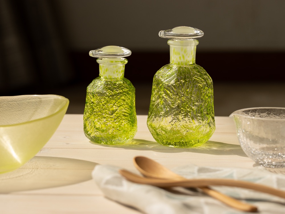 北一硝子 波模様 ガラス花瓶 アウトレット 北一硝子 波模様 ガラス花瓶