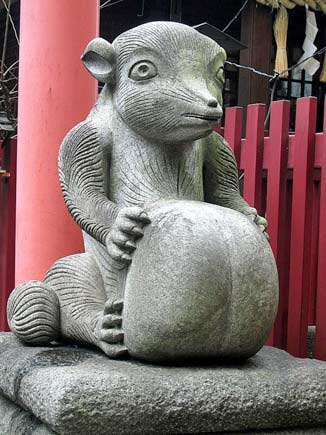 たぬき狸レトロ鉄製 柳森神社おたぬき様 福寿神の狸 STEINS;GATE信楽焼