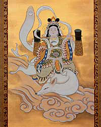 掛け軸 ダキニ天 稲荷大明神 大好きな荼枳尼真天様の掛け軸を描いて