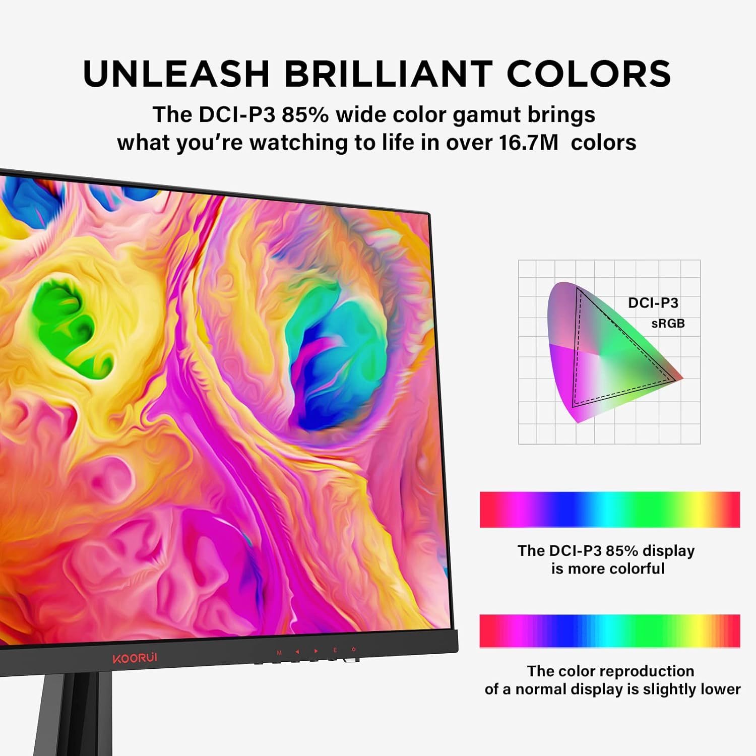 Koorui 24 Inch FHD 165Hz 1ms VA Gaming Monitor with AdaptiveSync