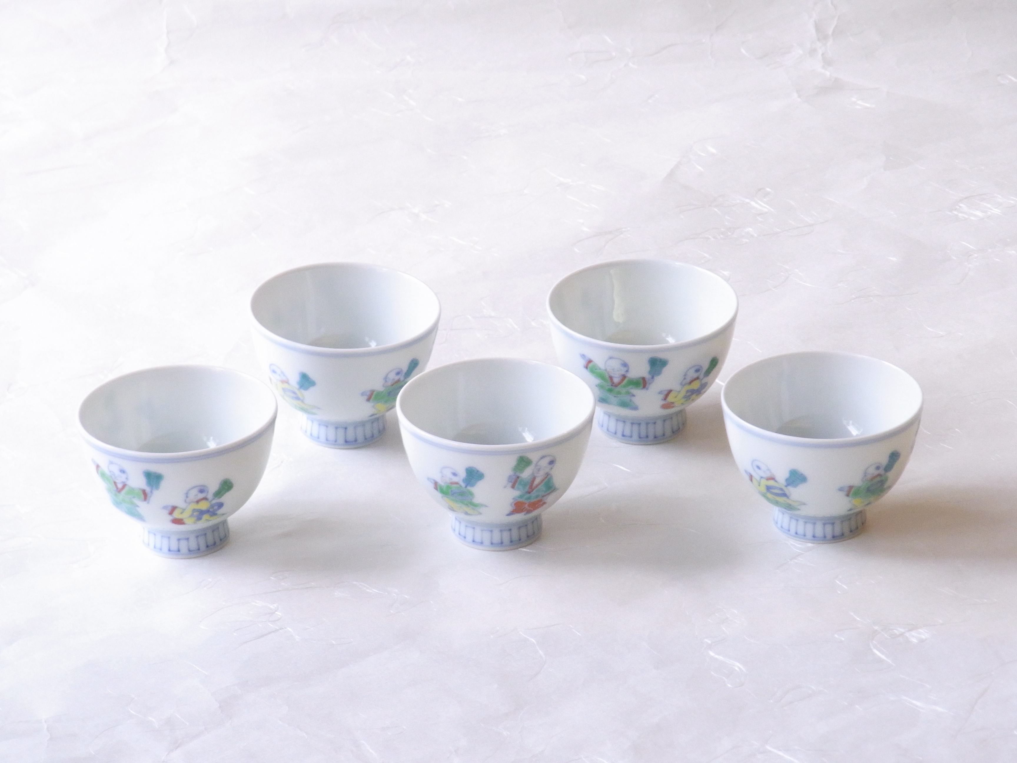 清水焼 窯元東 唐子 煎茶茶碗 大正時代 2個セット 【公式通販】