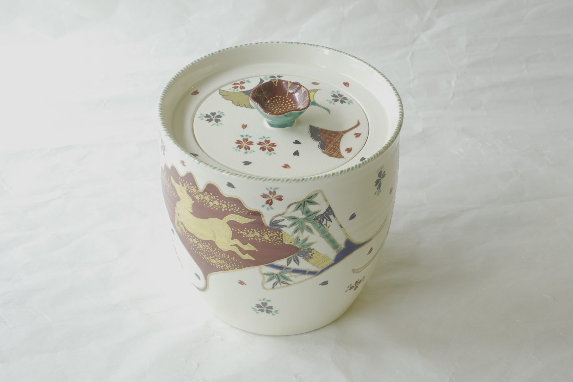 プルメリア 裏千家 茶道具 お庭焼 極上 天目茶盌 玳皮戔天目 銀杏図