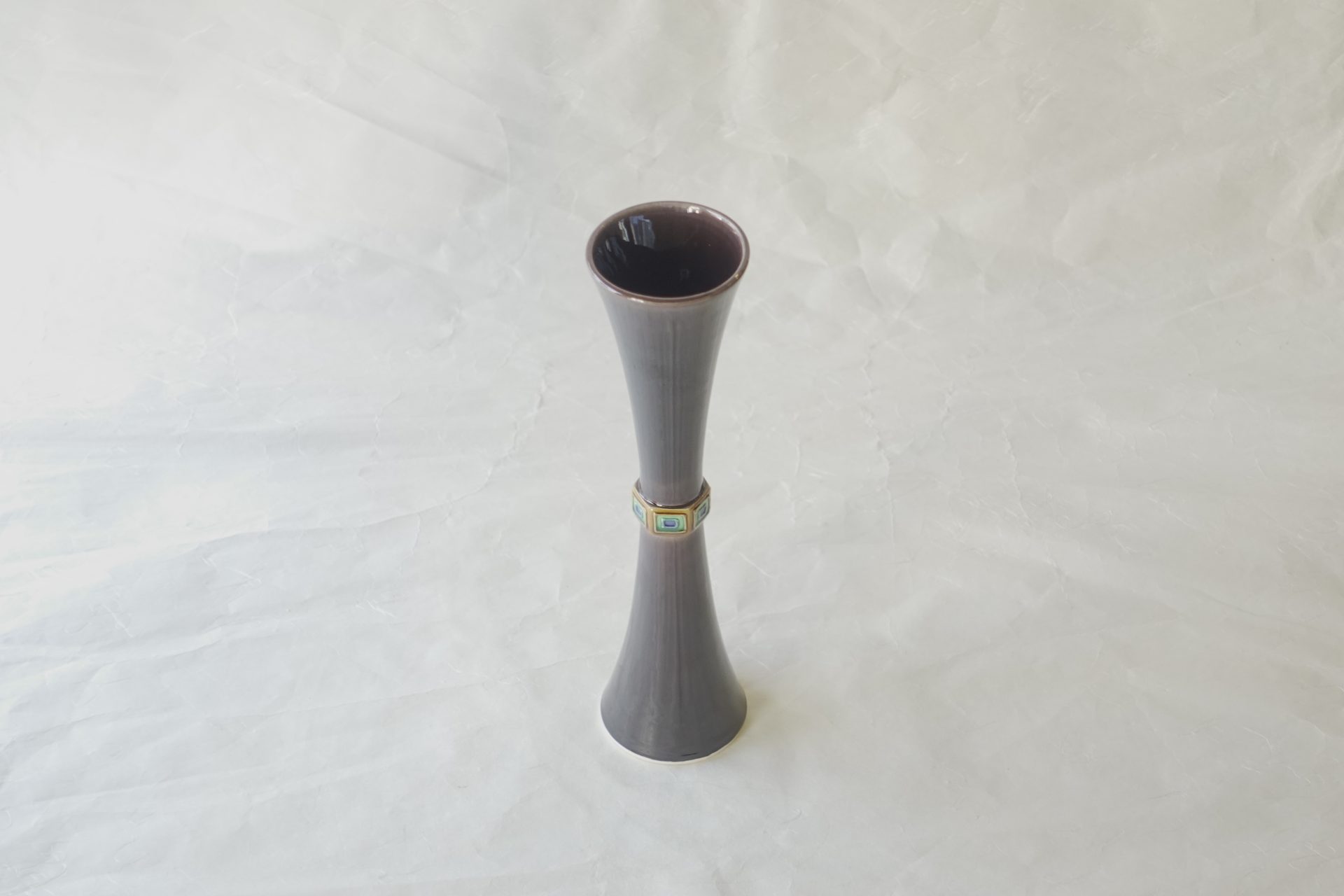 尊式花入 古代黄交趾 中村翠嵐 共箱入 茶道具 華道具