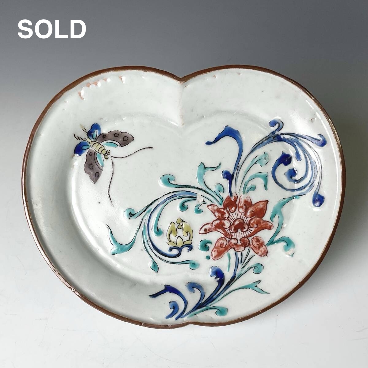 古九谷 角福銘 時代青手波縁楼閣山水文大鉢 九谷焼 古