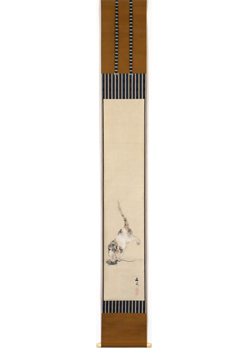 谷文晁（画）大田蜀山人（賛）/仔犬画賛/小犬、子犬/掛軸/名家伝来/Z-507