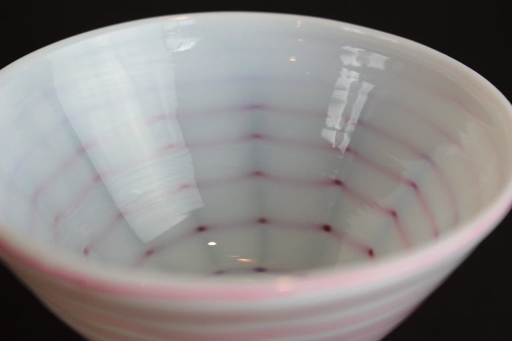 レトロ氷コップ 3個セット 氷のコップ。 三色赤輪線文氷コップ Z-3