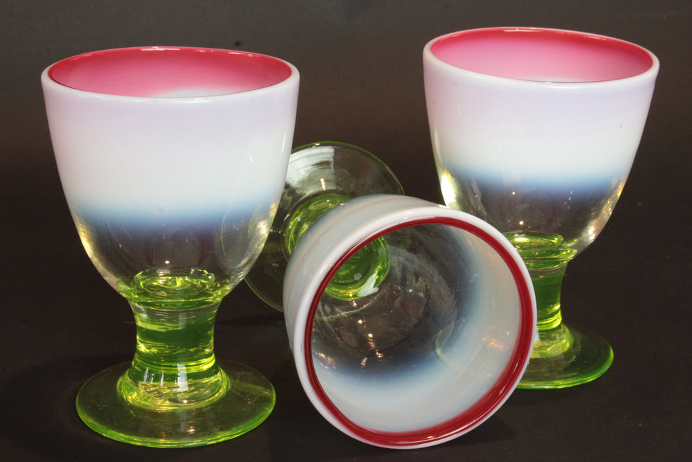 期間限定 大幅値引き中 氷コップ 大正ロマン 乳白銅赤被せ切子 期間