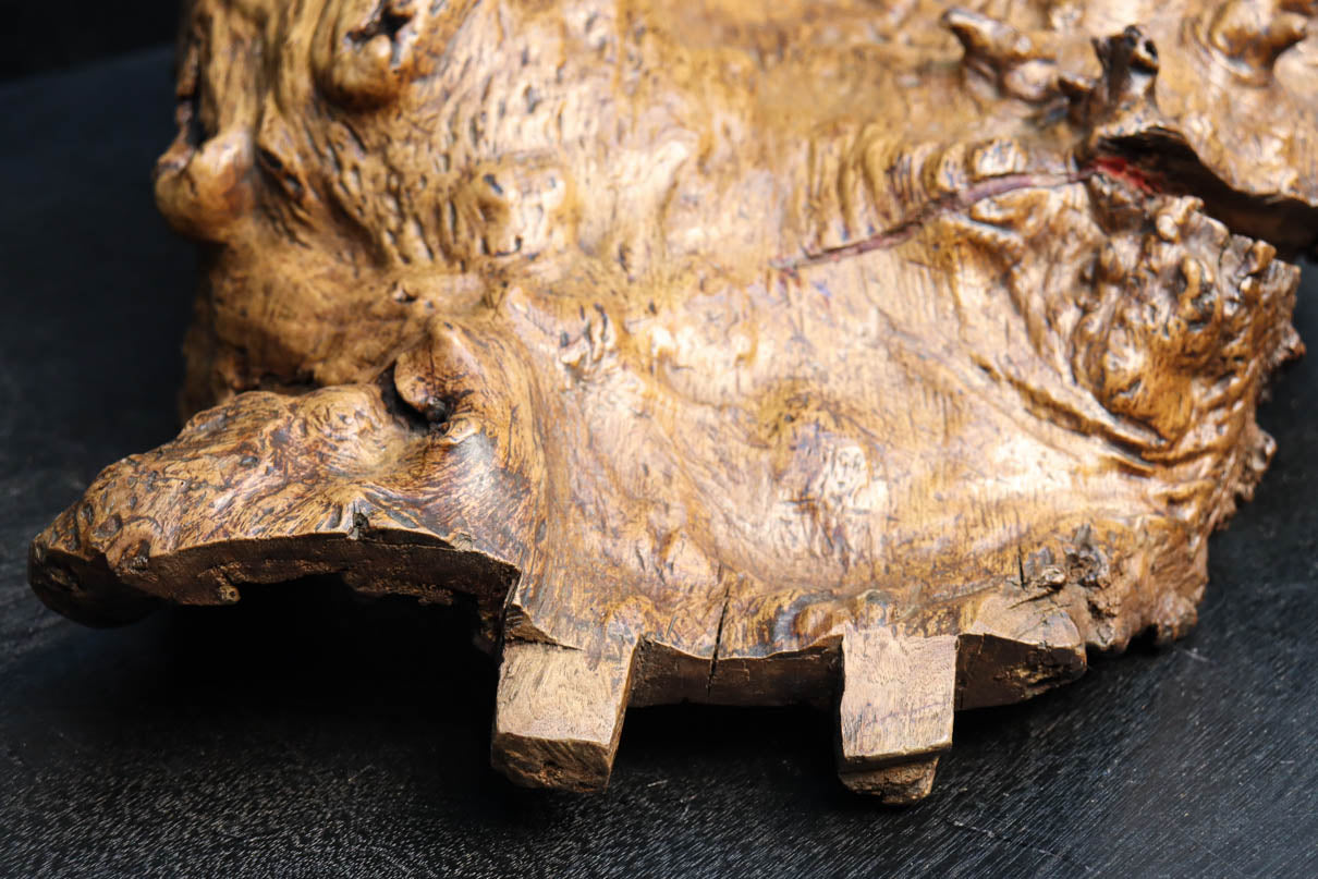 木製ダークブラウン置物 自然な形状 木製置物 有機的な形状 ダーク