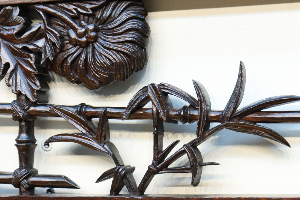 欄間 桜 菊 飾り 置物 住まい 美術品 アンティーク コレクション 欄間