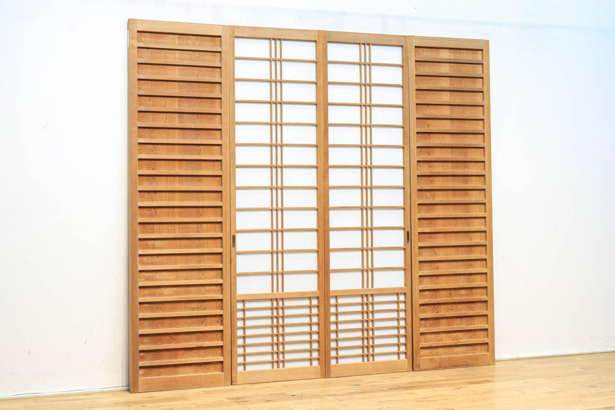 木製 衝立 自立式 障子 戸 間仕切り 和 古家具 古民具 高級 材木 天然