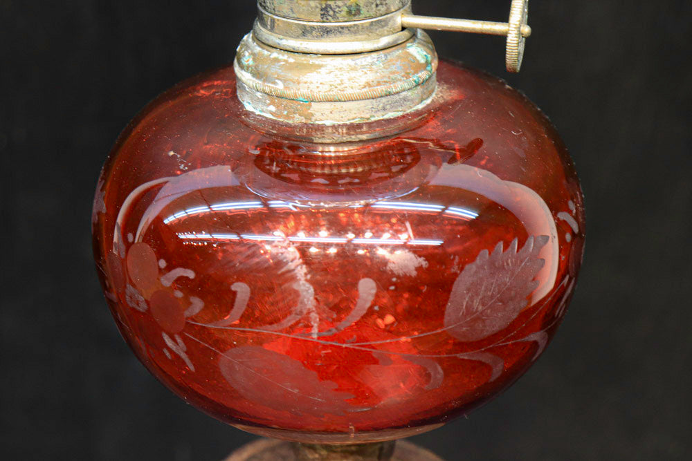 色ガラスが素敵な高脚デザインのオイルランプ DC4138 – 古福庵