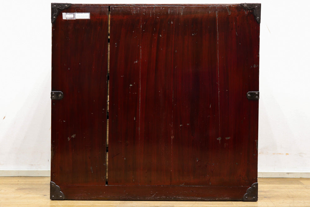 総桐!! 堅牢金具が見事な観音扉の庄内帳場箪笥 Ba9365 – 古福庵