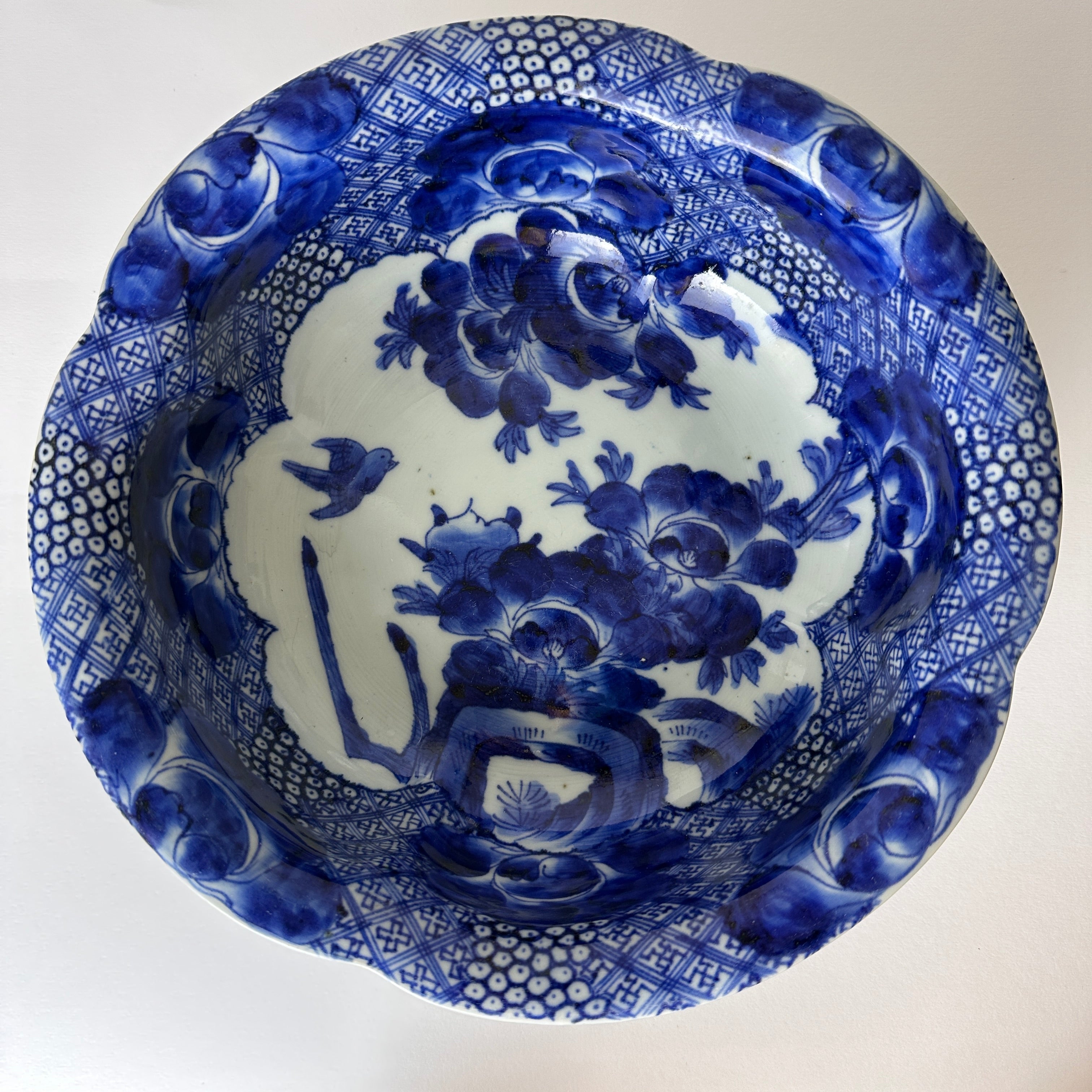 染付 ベロ藍 骨董 鉢 煮物等 お洒落 染付 ベロ藍 骨董 鉢 煮物等