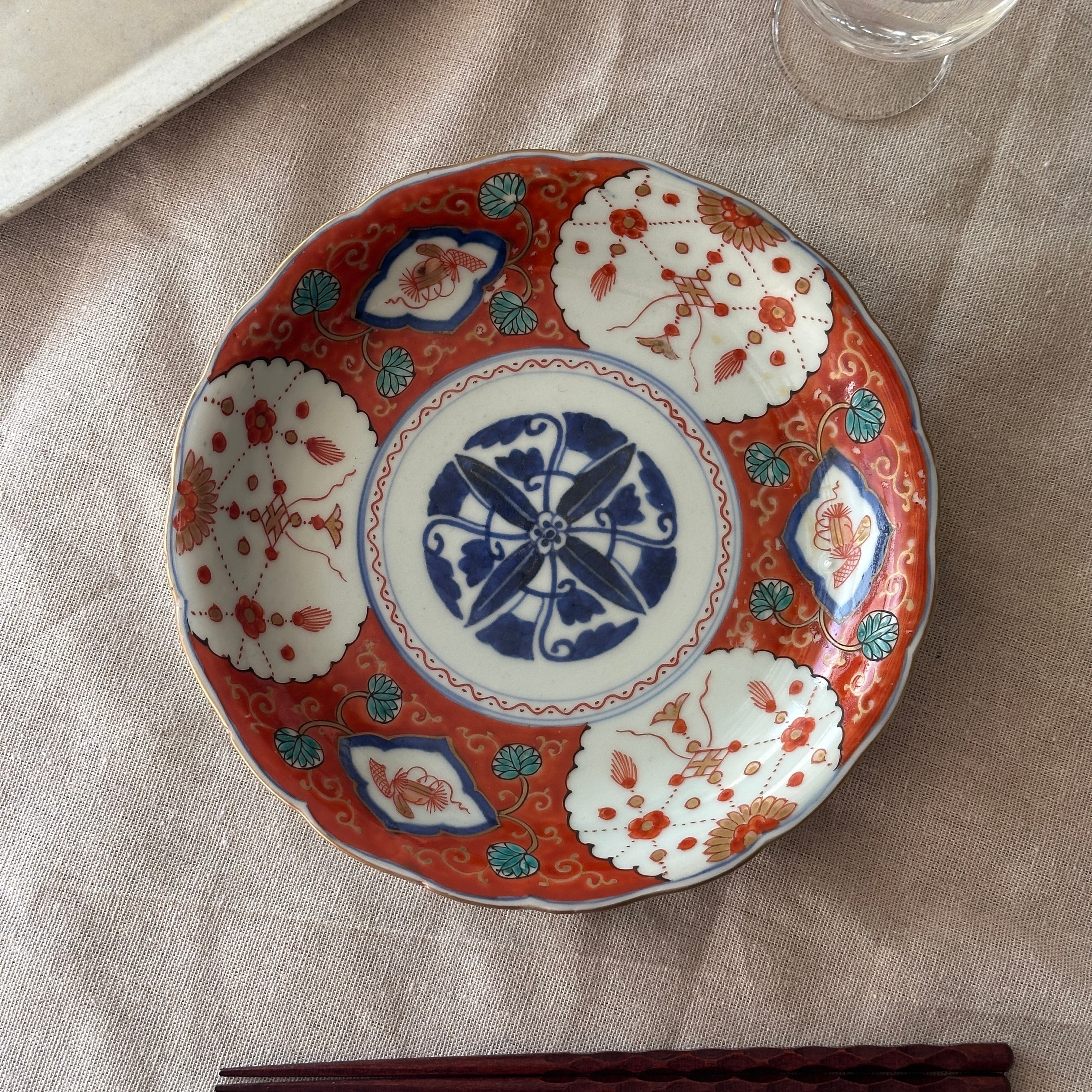 作家物 陶芸家 加藤静允 染付 網代文様 網文様 茶碗 深皿 初期伊万里