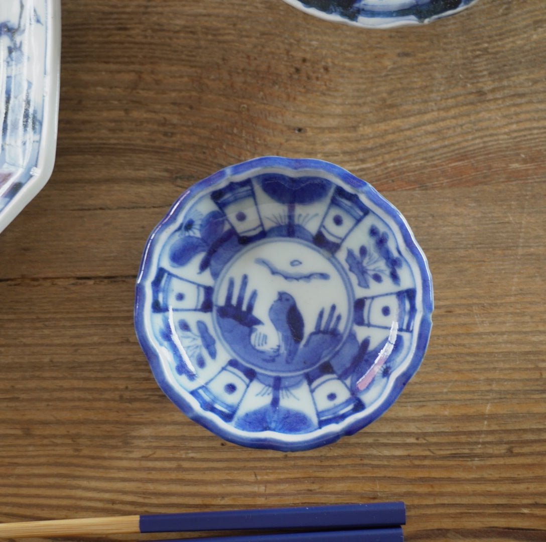 4075)古伊万里 染付皿 1枚 20cm 4075)古伊万里 染付皿 1枚 20cm 古