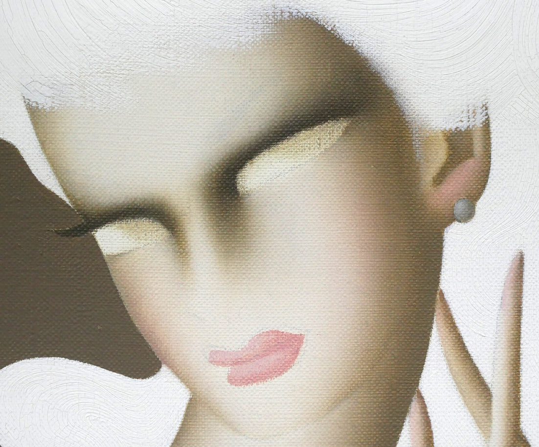 絵画 塚田國次 秋のカラ松林と梓川 絵画 塚田國次 秋の