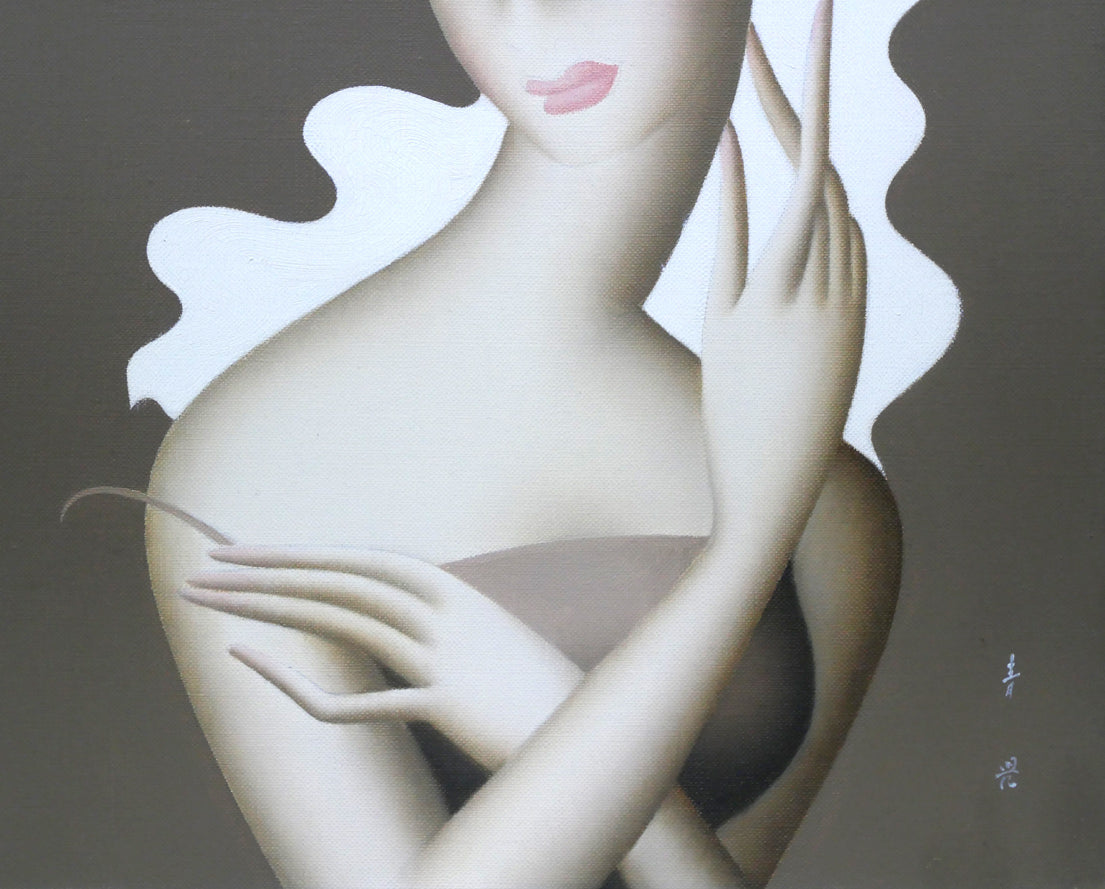 20世紀・日本の洋画家・二科展ドン 東郷青児 肉筆油彩色 20世紀・日本