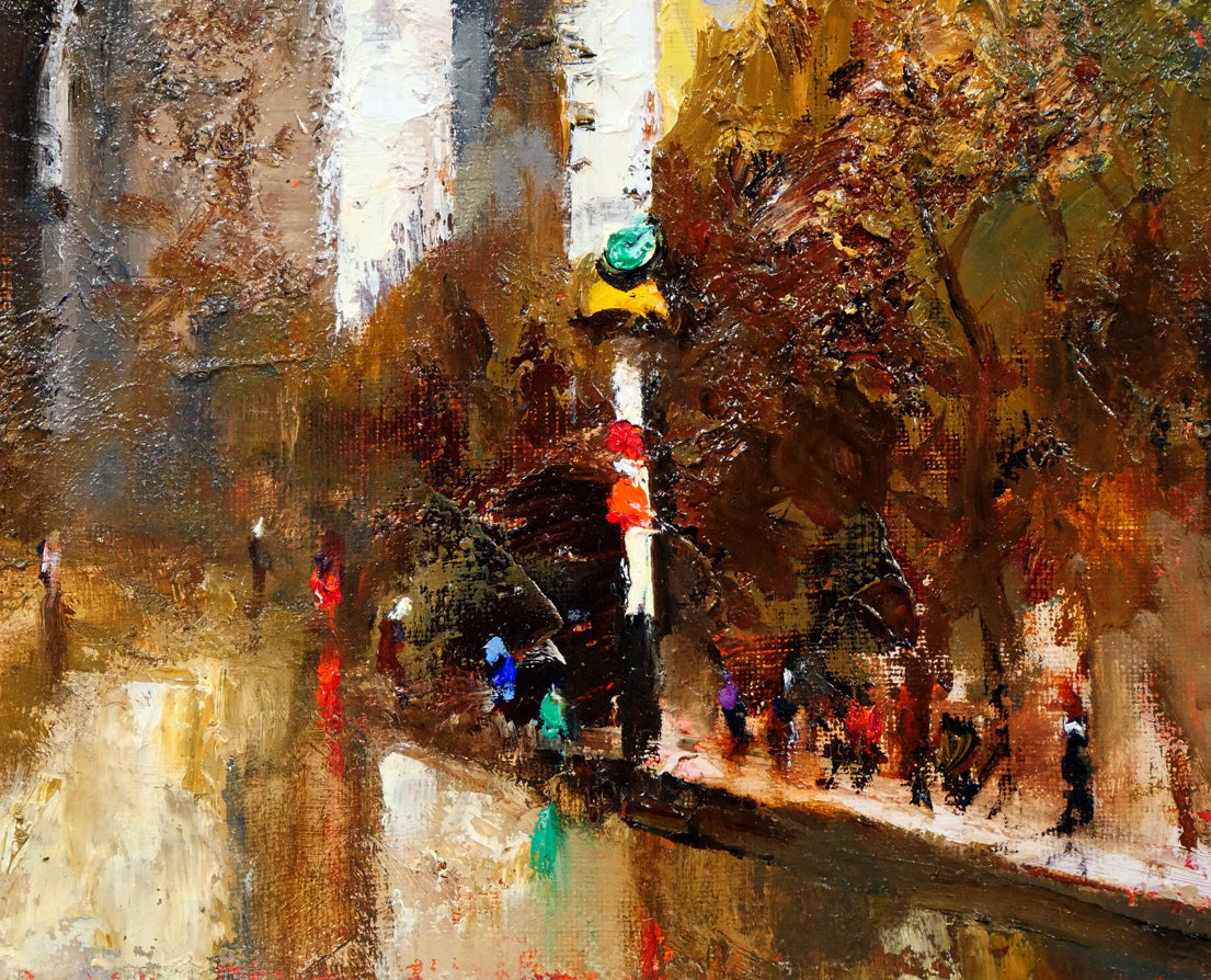 鶴岡義雄「雨后の凱旋門（パリ）」油絵・F4号 絵画買取・販売の小竹美術