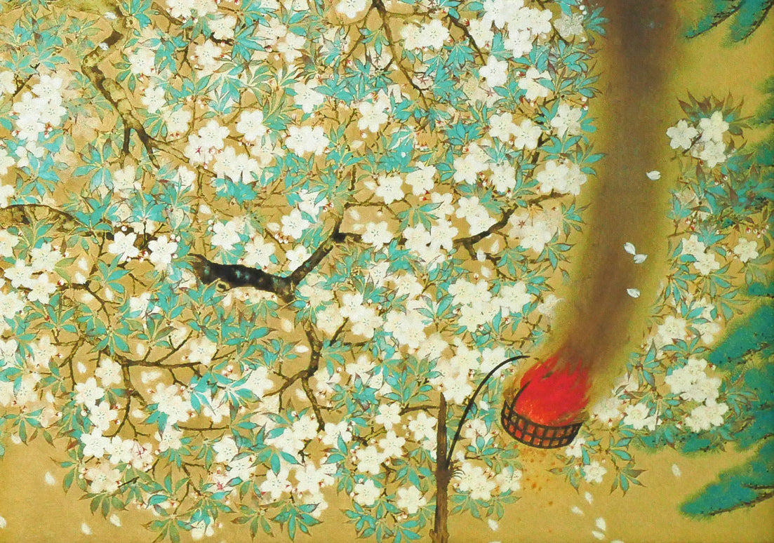 横山大観「夜桜 左隻」コロタイプ・シルクスクリーン版画 絵画買取