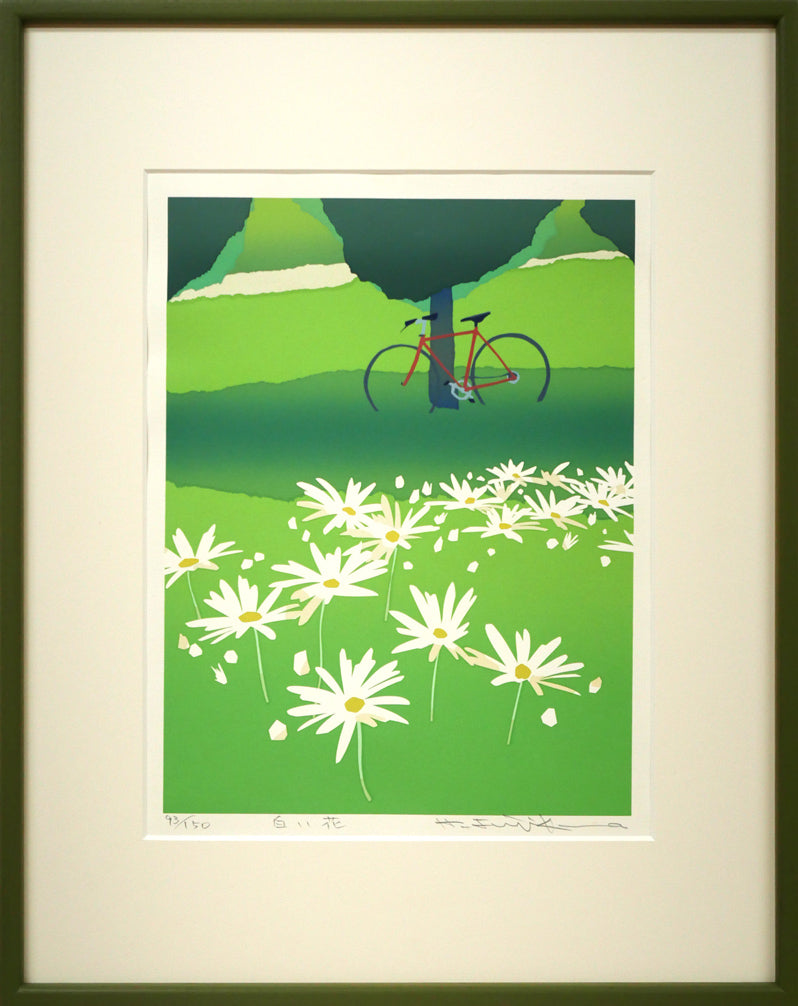 桜木稔 油絵 北海道大雪「高原温泉」紅葉 直筆サイン題名日付入り 桜木