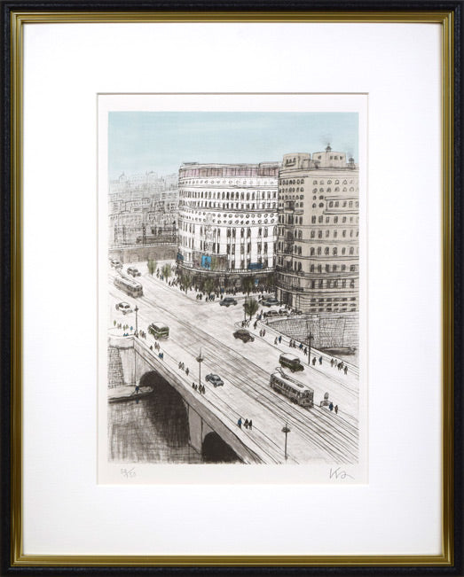 風間完「裸婦像」銅版画に手彩色 絵画買取・販売の小竹美術