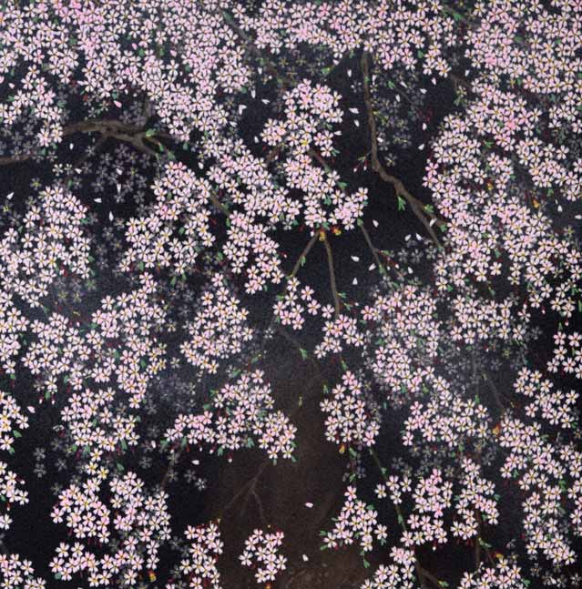 中島千波 「桜花春宵」リトグラフ 版画 桜 日本画 限定 【公式通販】