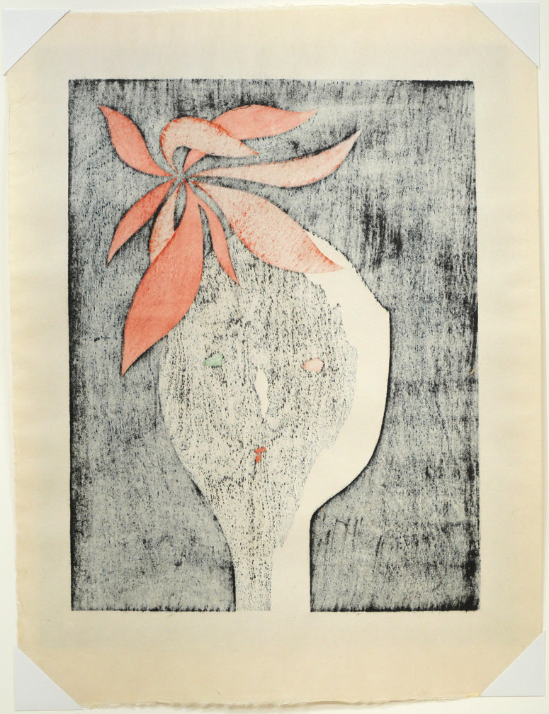 斎藤清「花と少女」木版画 絵画買取・販売の小竹美術