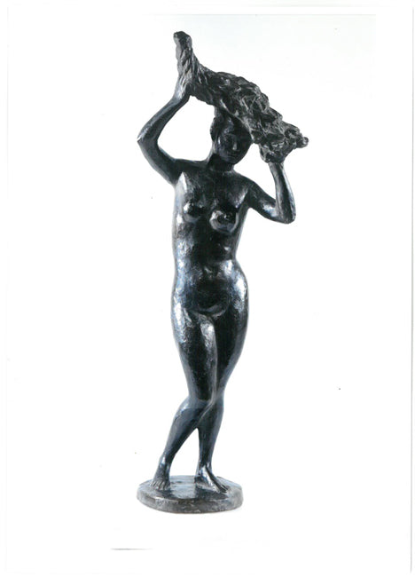 彫刻家 安藤菊男作 ブロンズ像 裸婦像 女性像 重さ約3.7kg M R5865