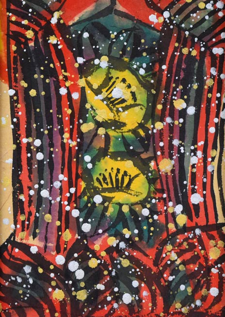 真作 佐藤勝彦 『無事遊泳』 肉筆墨彩画 50号 大作 希少 真作