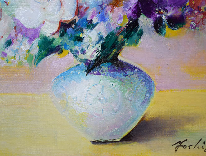 日本画 / 鎌田 義裕 / 【剃刀菜】/ 掛け軸 / 共箱